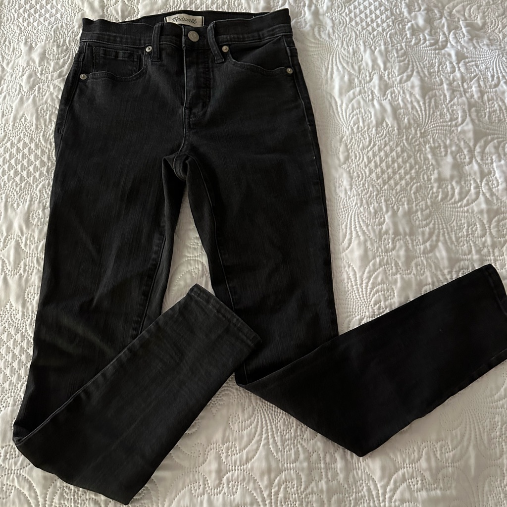 Madewell High Rise Size 24 Black Denim Skinny Jeans